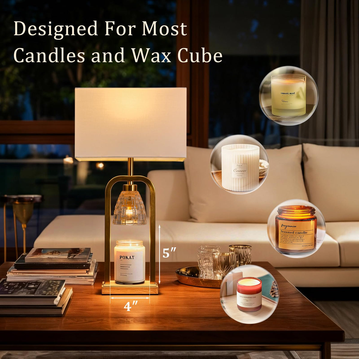 2 in 1 Gold Table Lamp with Candle Warmer Y257774