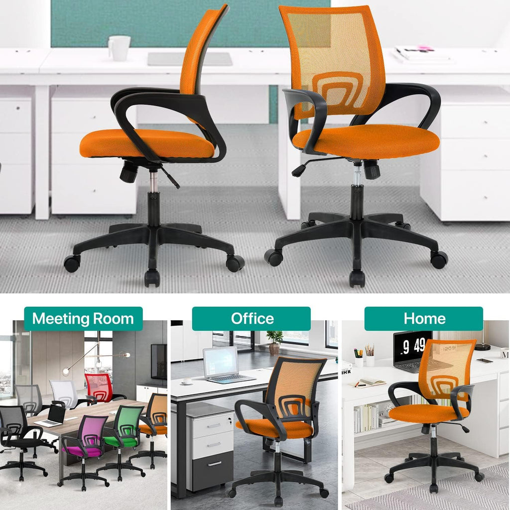 Ergonomic Orange Mesh Office Chair with Lumbar Support E914
