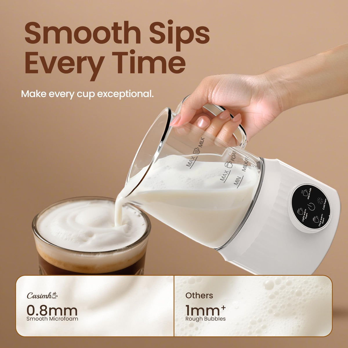 4-in-1 Electric Milk Frother and Steamer 13.52oz M689