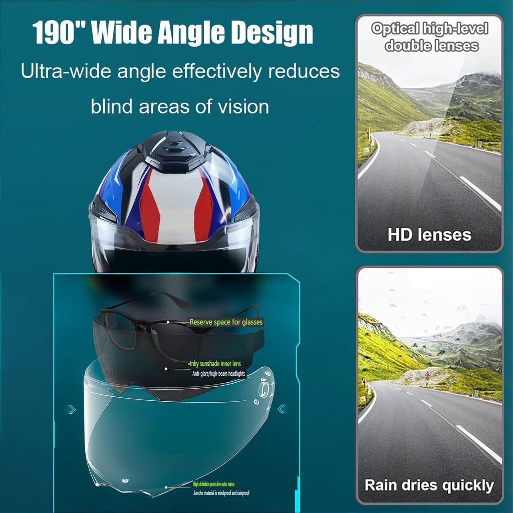 Bluetooth Modular Motorcycle Helmet with Dual Visors Z8284