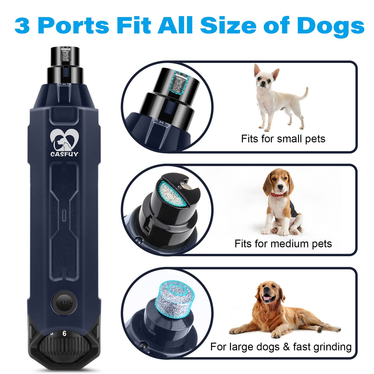 6-Speed Rechargeable Electric Dog Nail Grinder L15448