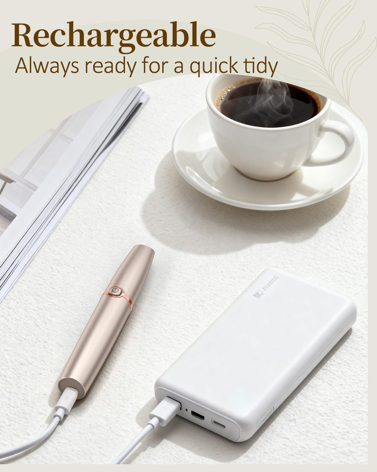 Rechargeable Eyebrow Trimmer with 2 Replacement Heads & LED Light N66686