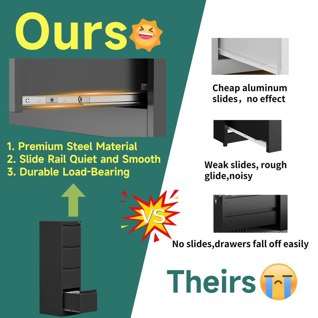 4 Drawer Metal File Cabinet with Lock O8685