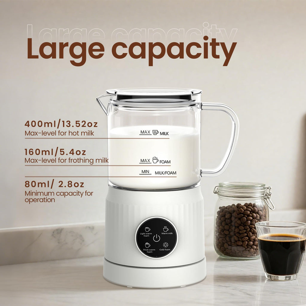 4-in-1 Electric Milk Frother and Steamer 13.52oz M689