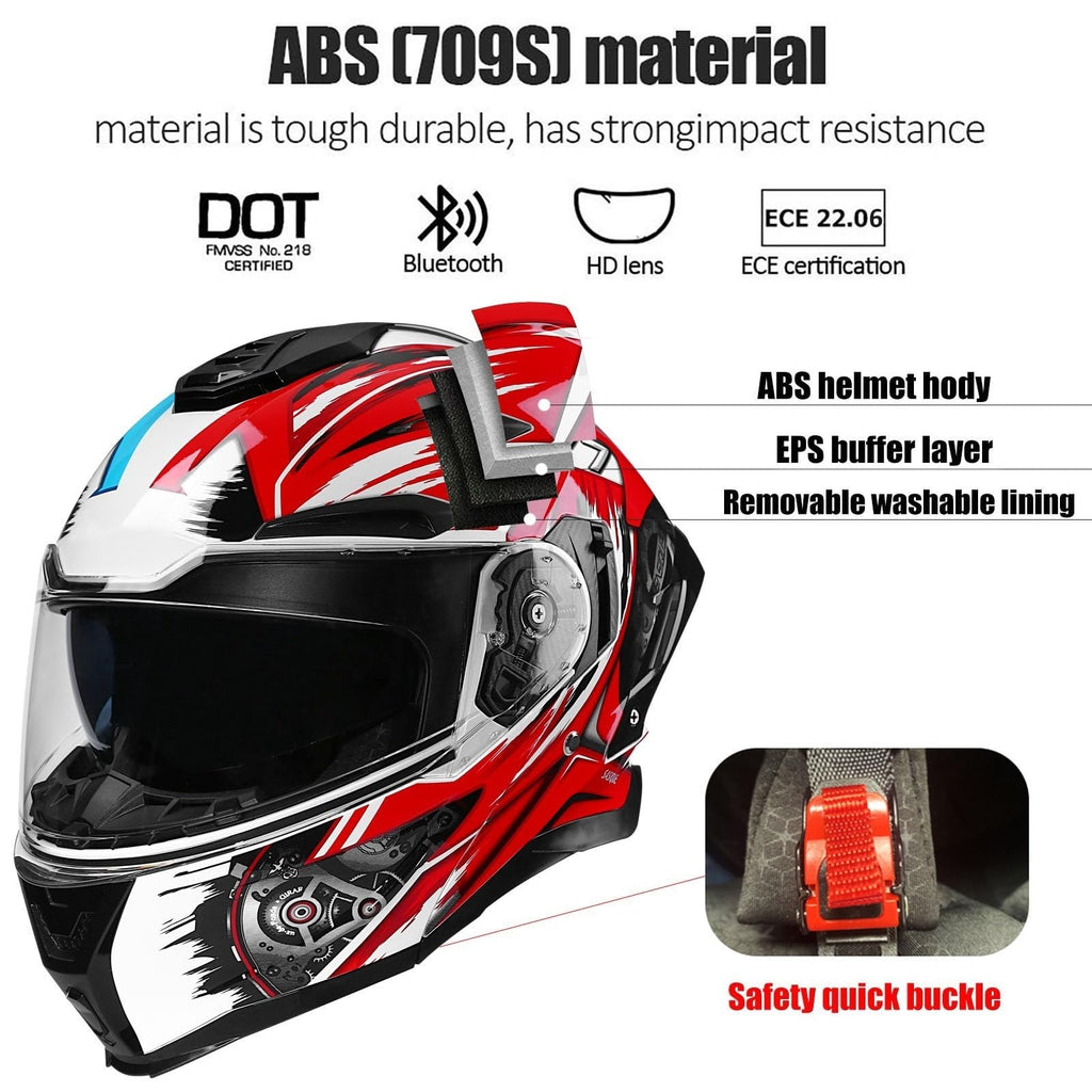 Bluetooth Modular Motorcycle Helmet with Dual Visors Z8284