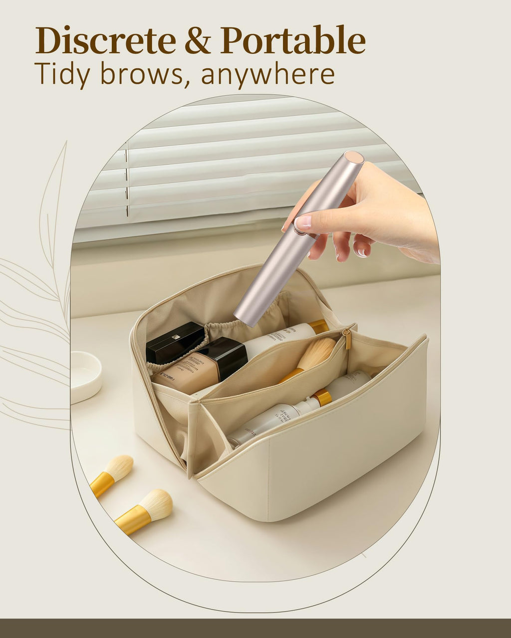 Rechargeable Eyebrow Trimmer with 2 Replacement Heads & LED Light N66686