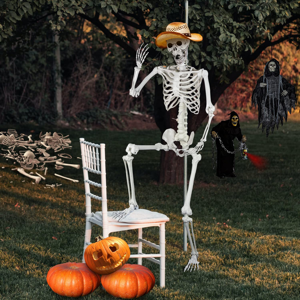 5.4ft Posable Full Body Skeleton with Movable Joints J40162
