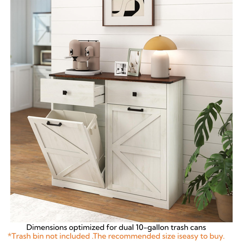 Double Tilt Out Trash Cabinet with Hideaway Drawer C305092