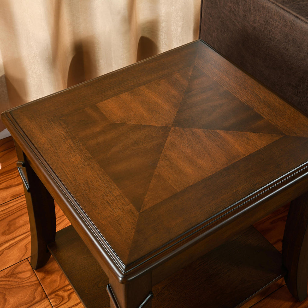 Solid Wood End Table with Storage Shelf B6524