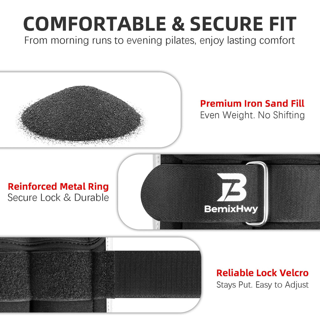 Adjustable Ankle Weights Set 1 Pair 2-10 lbs Q8427