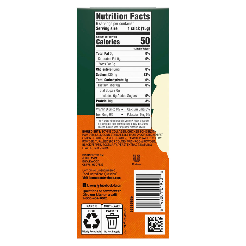 Chicken Bone Broth Instant Powder Mix Packets, 6 Count E52078