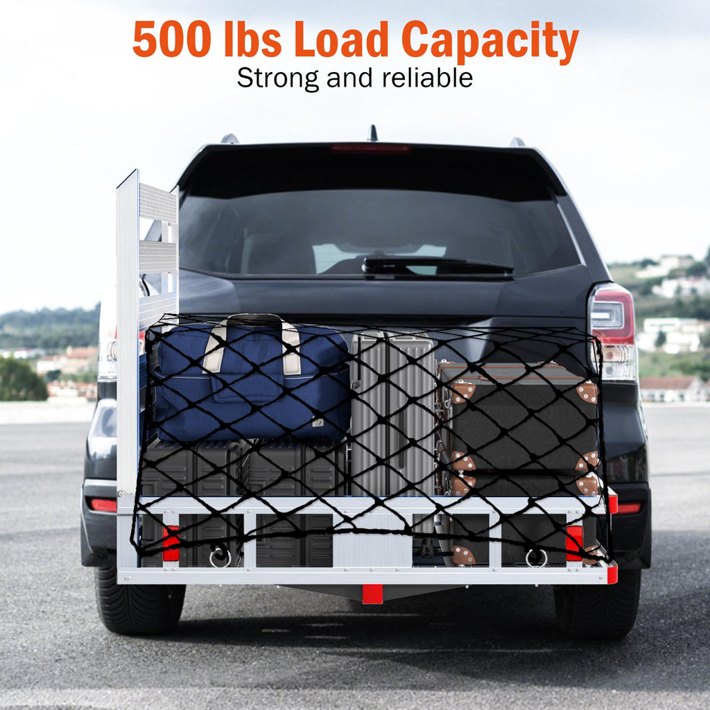 Aluminum Hitch Cargo Carrier with Ramp, 50" x 29.5" x 8.7", 500lbs Capacity K247250