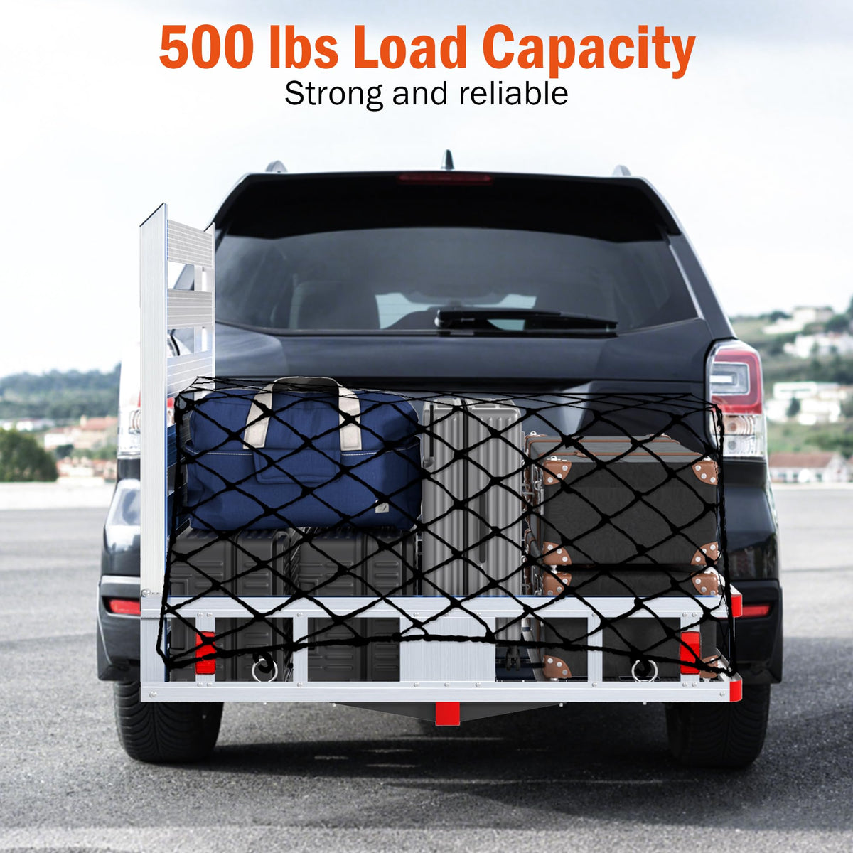 Aluminum Hitch Cargo Carrier with Ramp, 50" x 29.5" x 8.7", 500lbs Capacity K247250