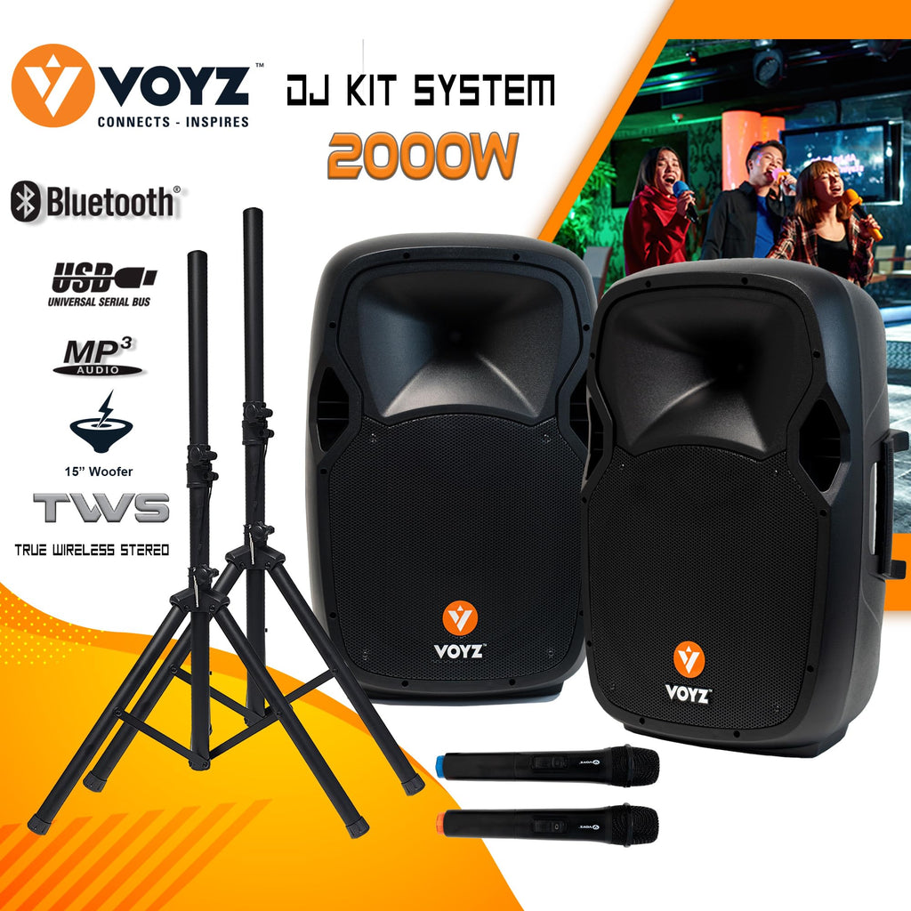 15" 2000 Watt 2-Way Powered PA Speaker System T505