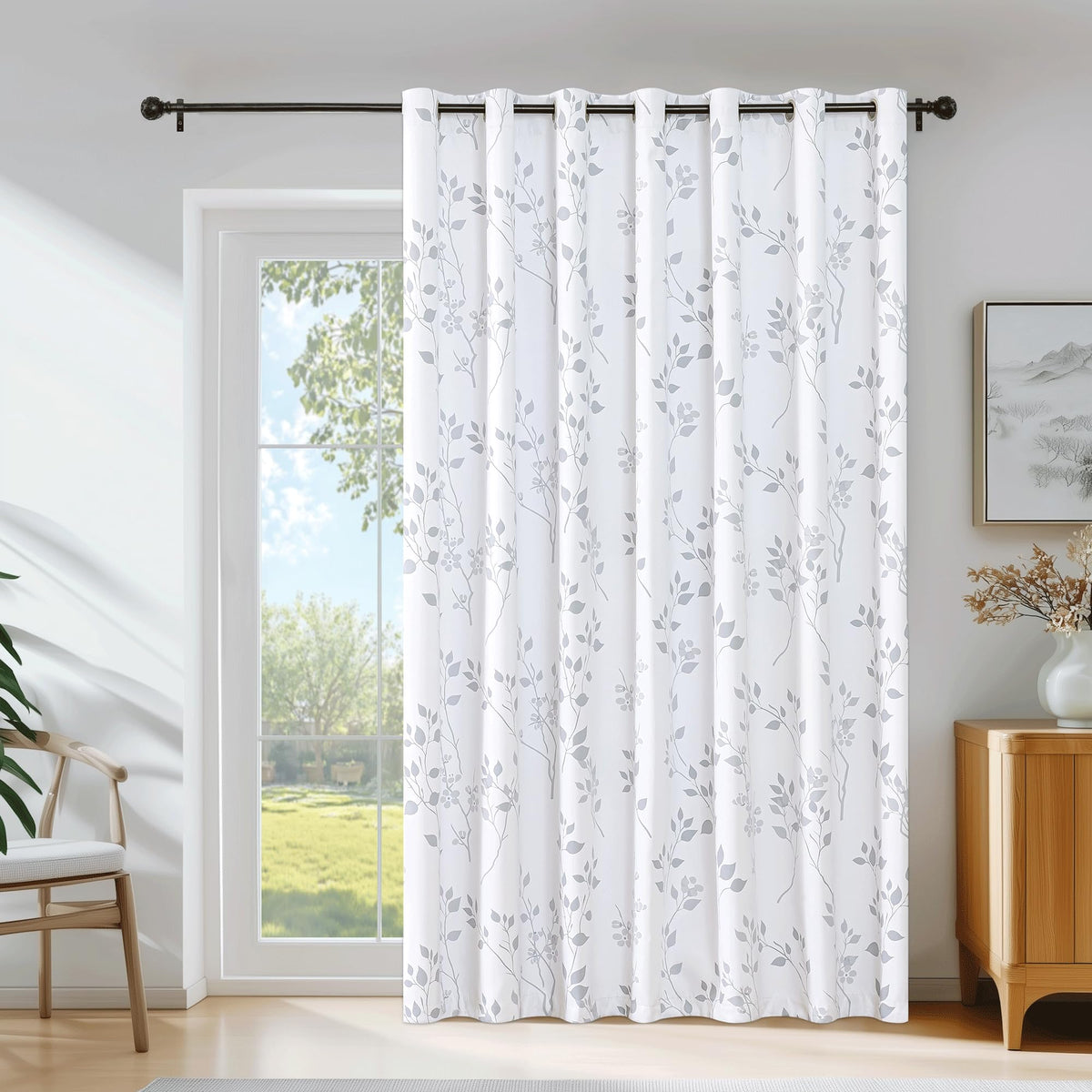 Grey White 100x84 Blackout Curtains X713