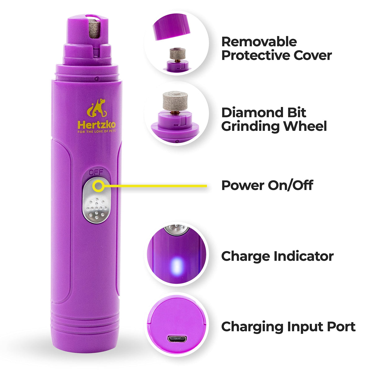 Electric Cat & Dog Nail Grinder Rechargeable Pet Grooming Kit Q56692