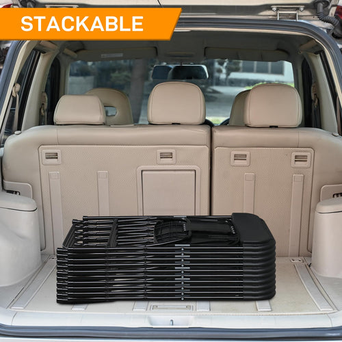 10 Pack Black Stackable Plastic Folding Chairs with Metal Legs H679605