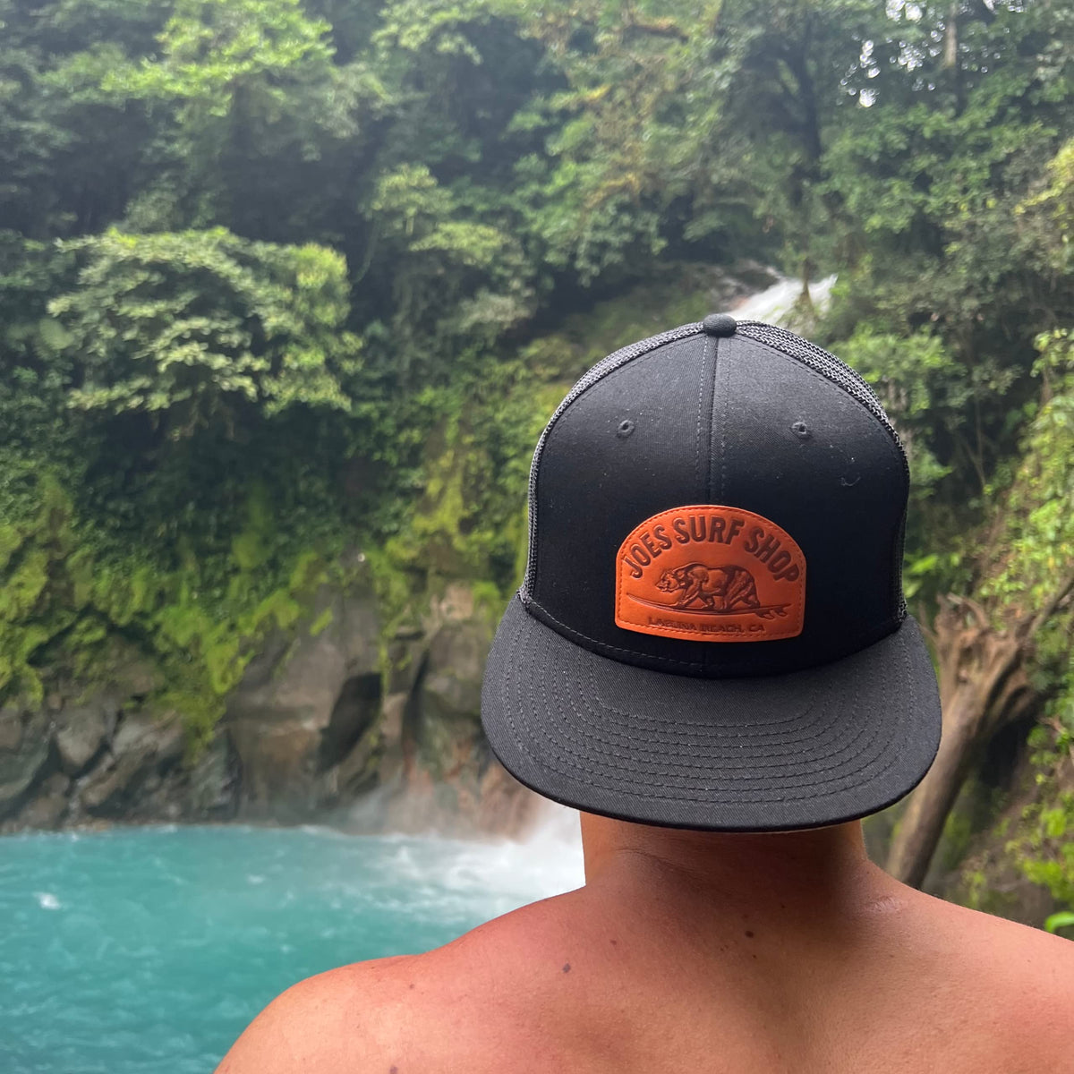 Surfing Bear Flat Bill Snapback Trucker Hat U482708