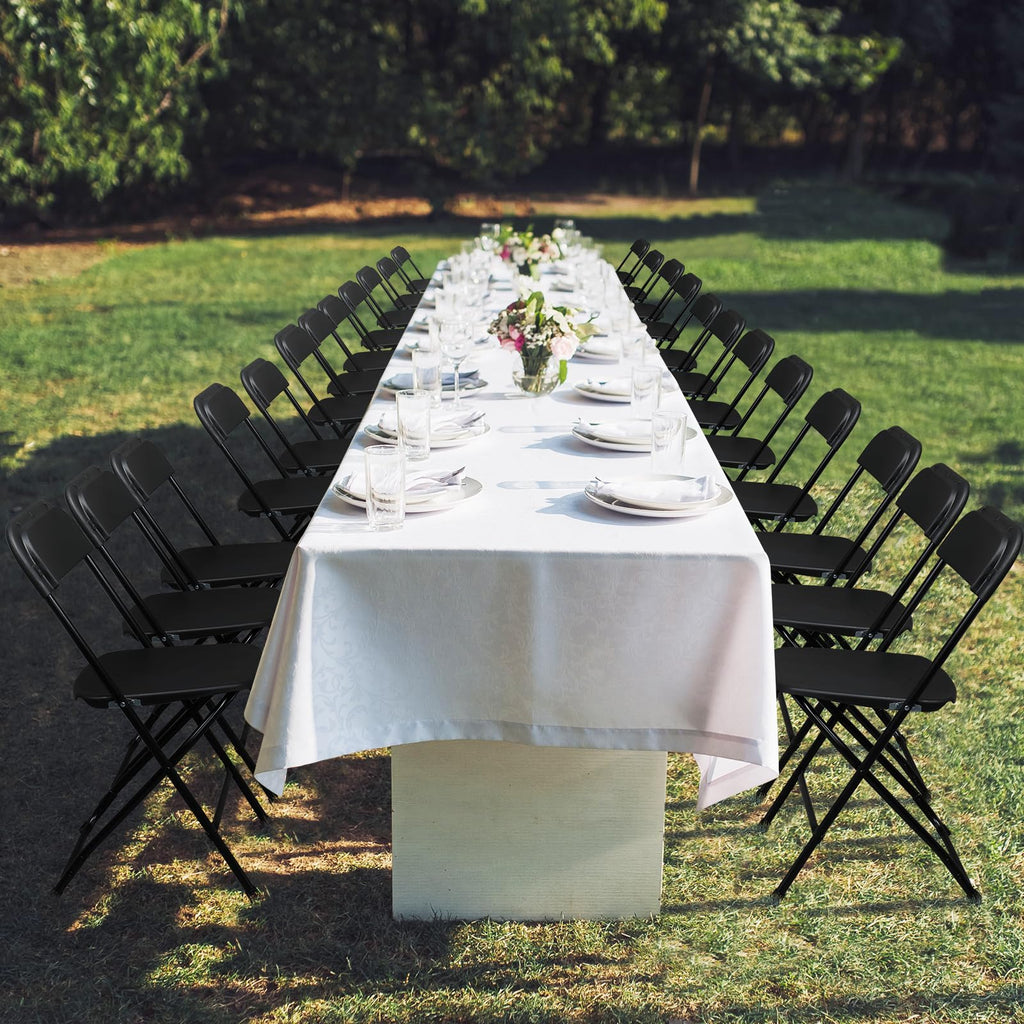 10 Pack Black Stackable Plastic Folding Chairs with Metal Legs H679605