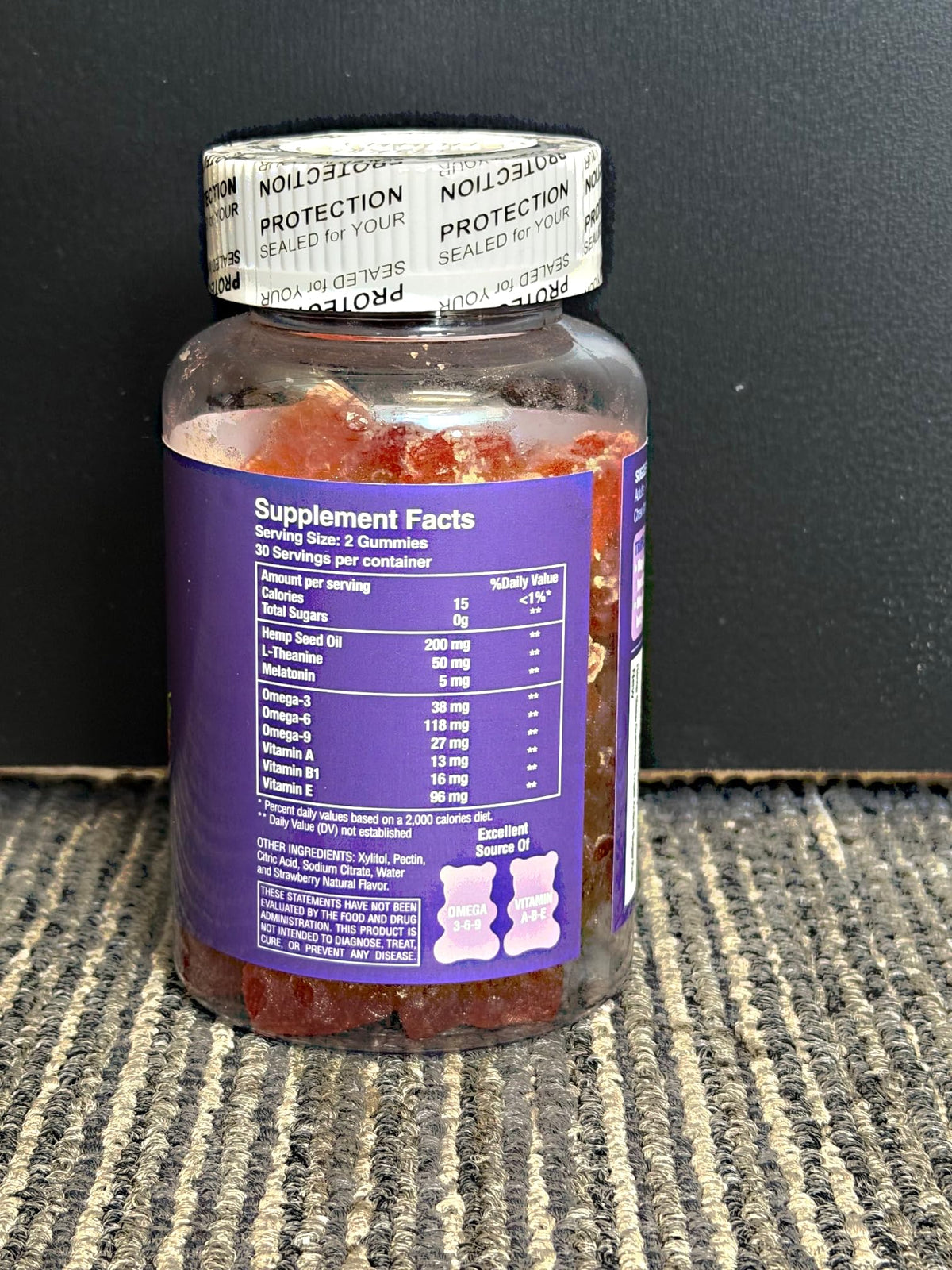 Sugar Free Strawberry Vegan 60 ct Gummies U66159