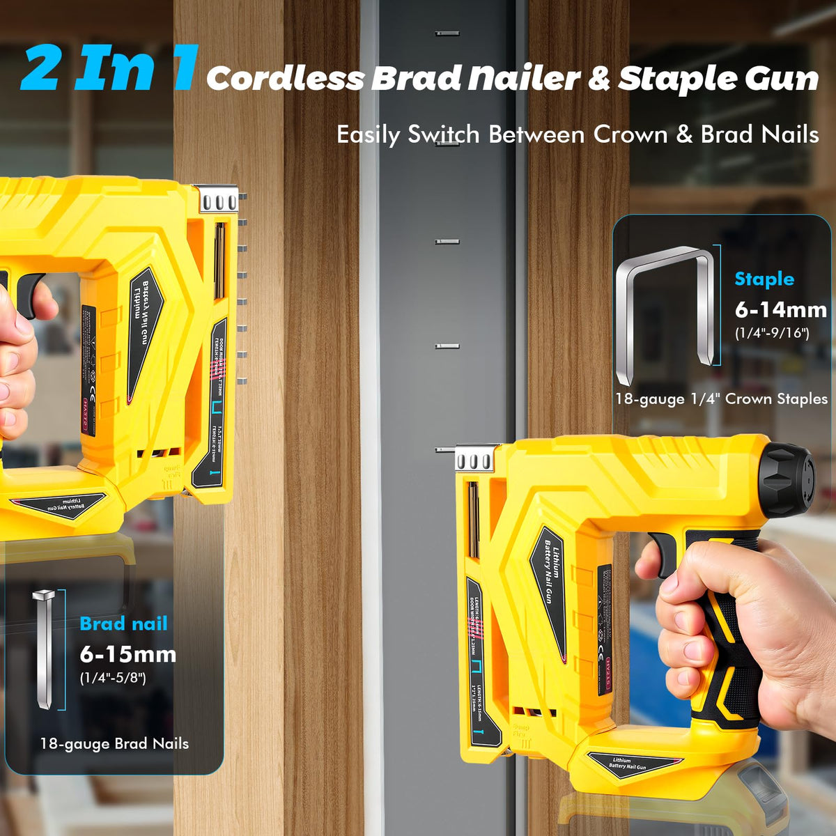 18 Gauge Cordless Brad Nailer and Narrow Crown Stapler F401833