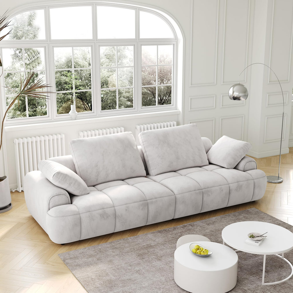 Light Gray Velvet Upholstered Sofa Bed V52122