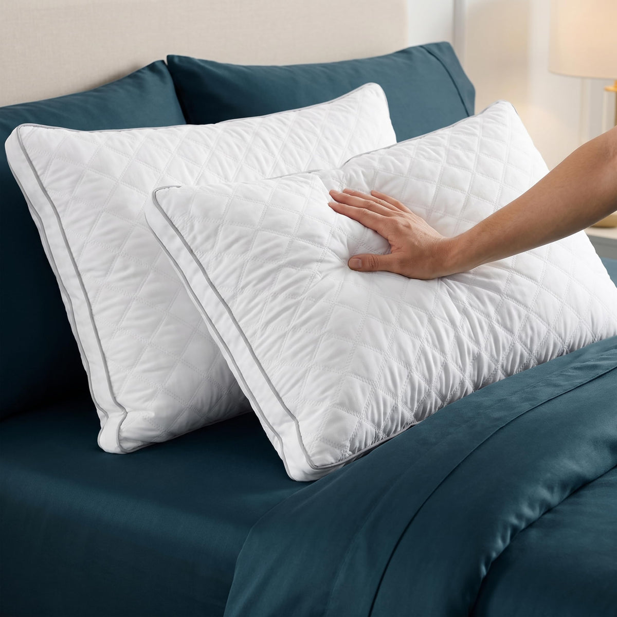 Set of 2 Quilted Down Alternative Bed Pillows King V345