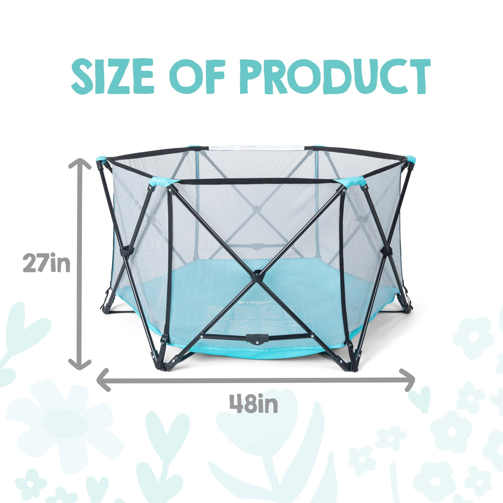 Foldable 6-Panel Baby Playpen with Mesh Sides R80599