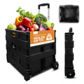 Collapsible 2 Wheel Utility Cart with Telescopic Handle, Black H106690