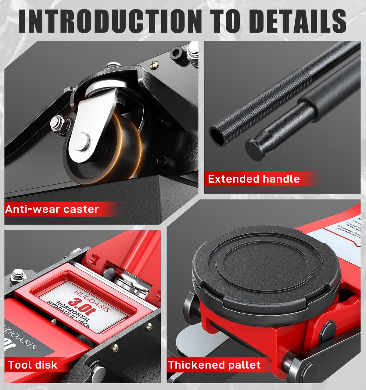 Low Profile Hydraulic Floor Jack 6600lbs Dual Piston S472