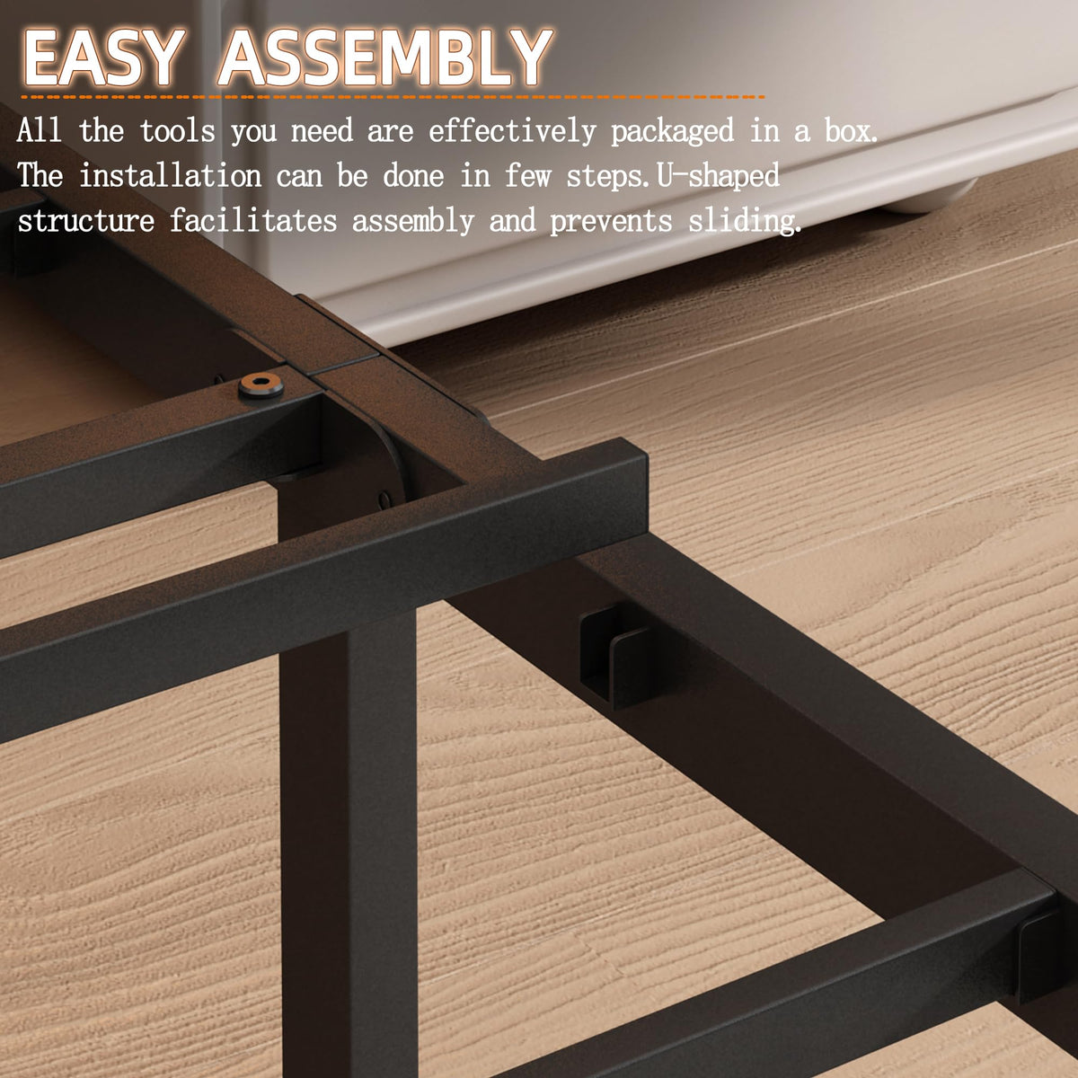 Black Full Bed Frame with Headboard H899