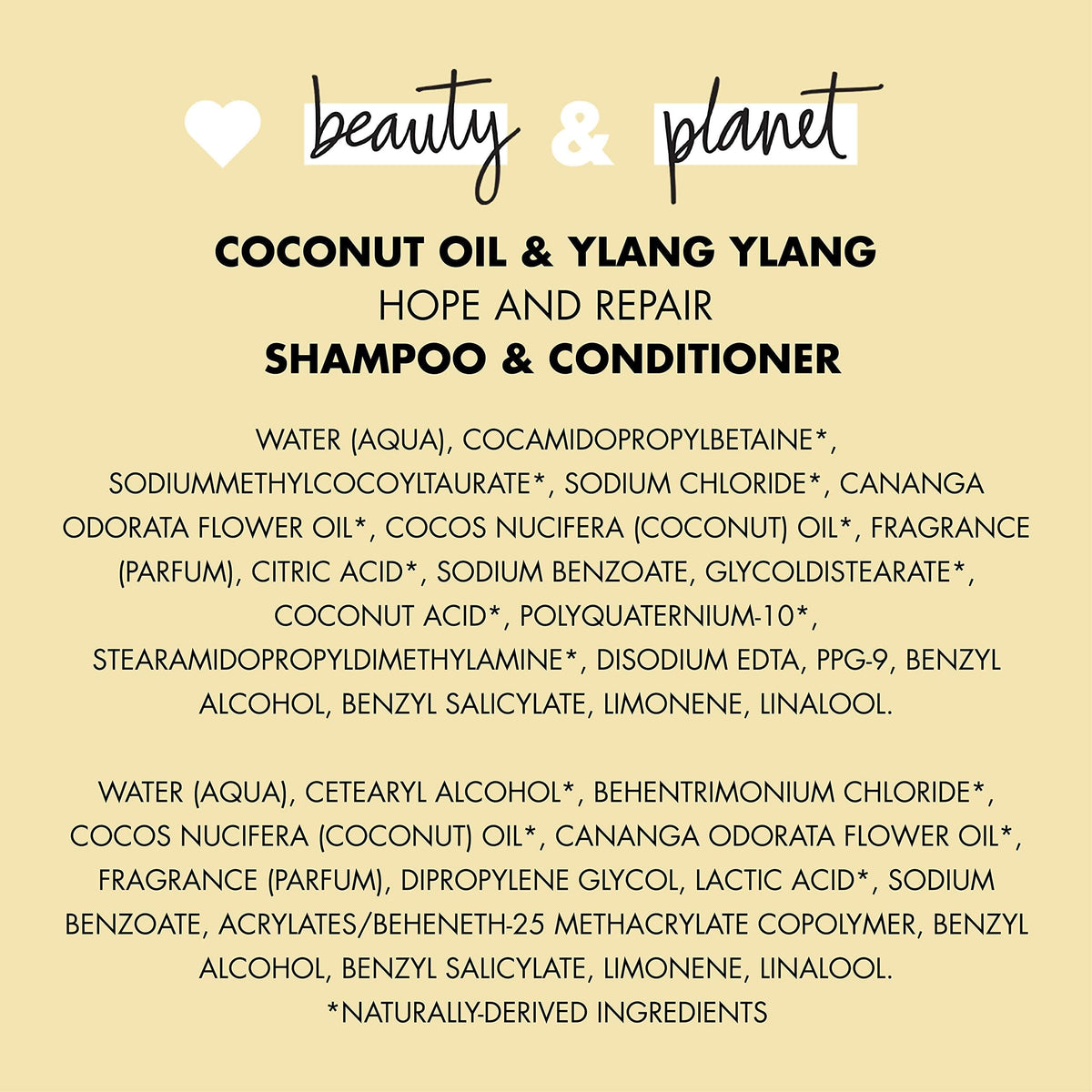 Coconut Oil & Ylang Shampoo and Conditioner 2 Count 13.5 oz A54929