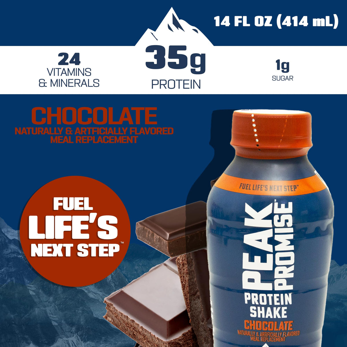 35g Protein Shake, 14 fl oz, 12 pack, Chocolate L211606