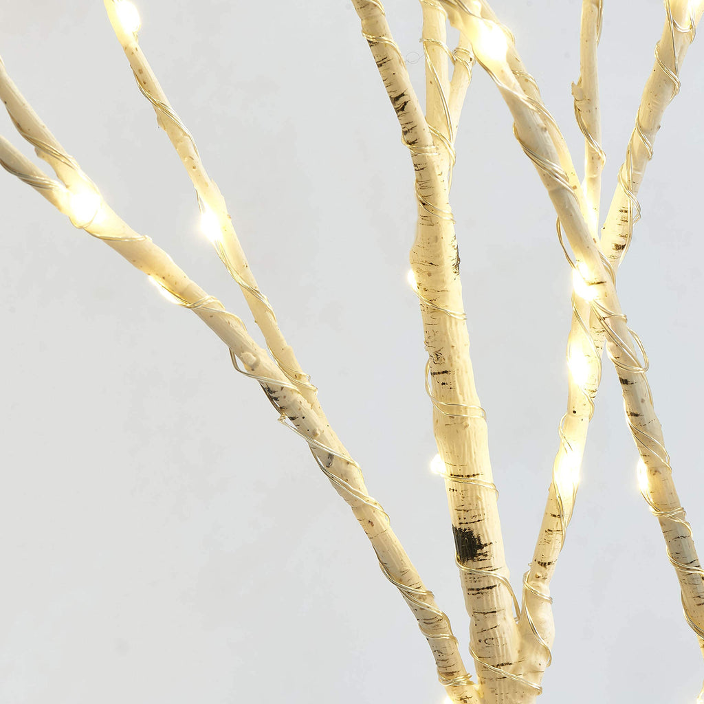 Lighted White Birch Twig Branches 30IN 150 LED with Timer and Dimmer D69622