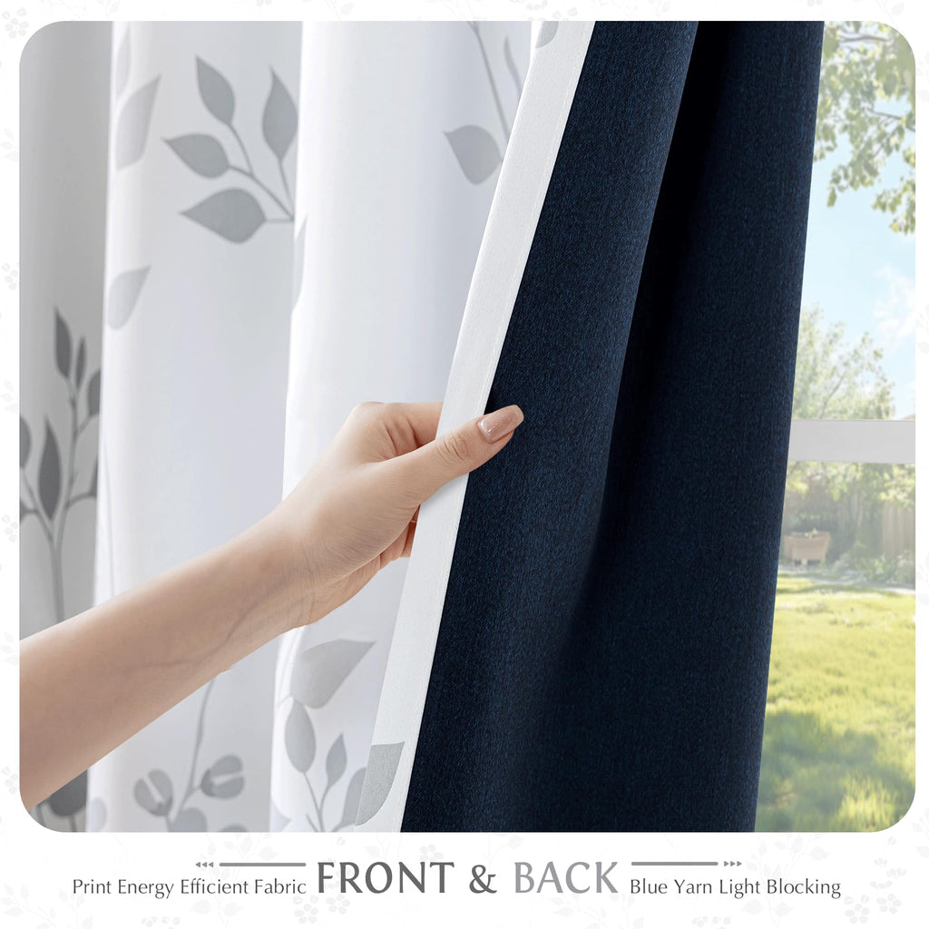 Grey White 100x84 Blackout Curtains X713
