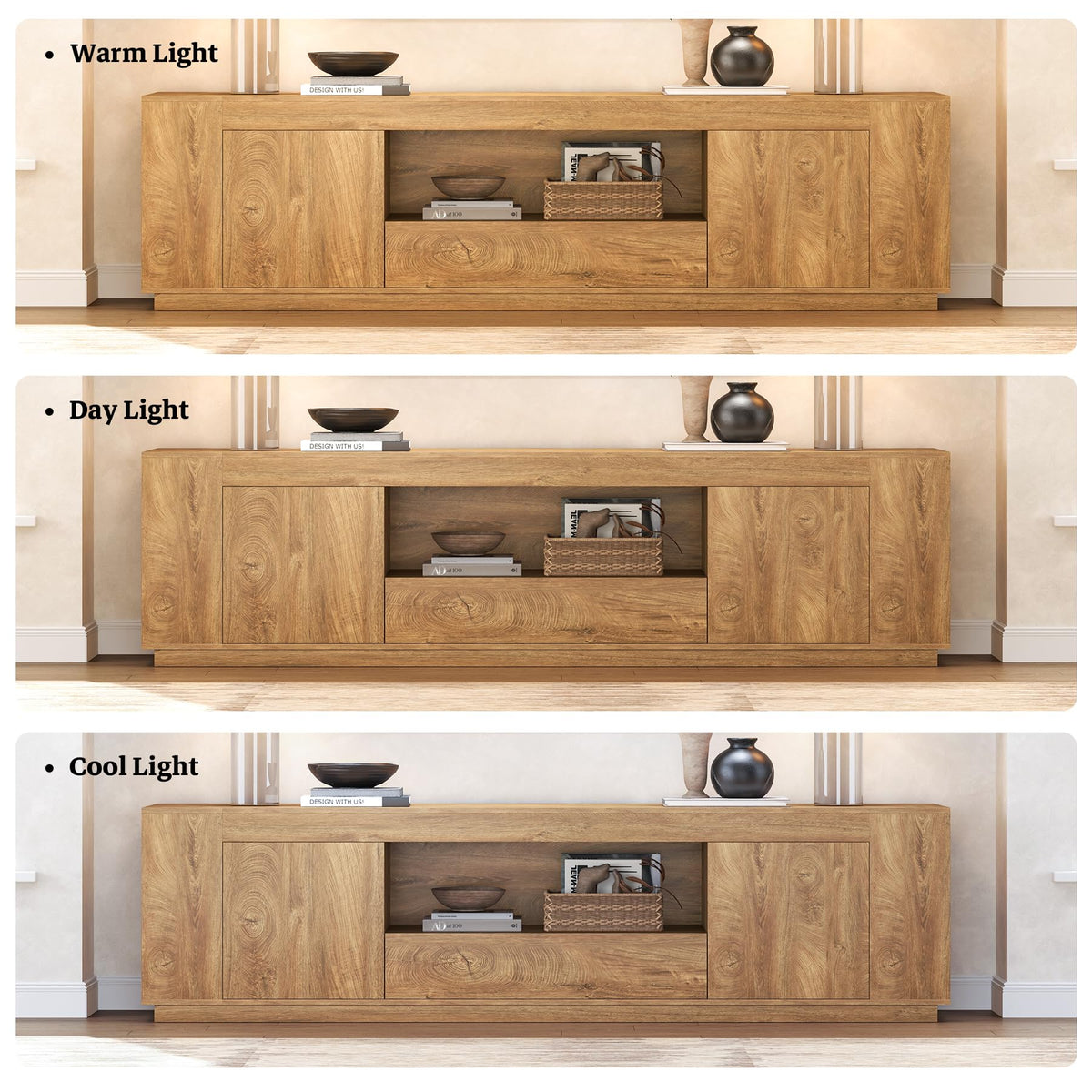 Natural Oak Brown TV Stands P61659