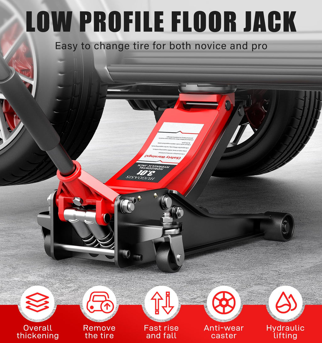 Low Profile Hydraulic Floor Jack 6600lbs Dual Piston S472