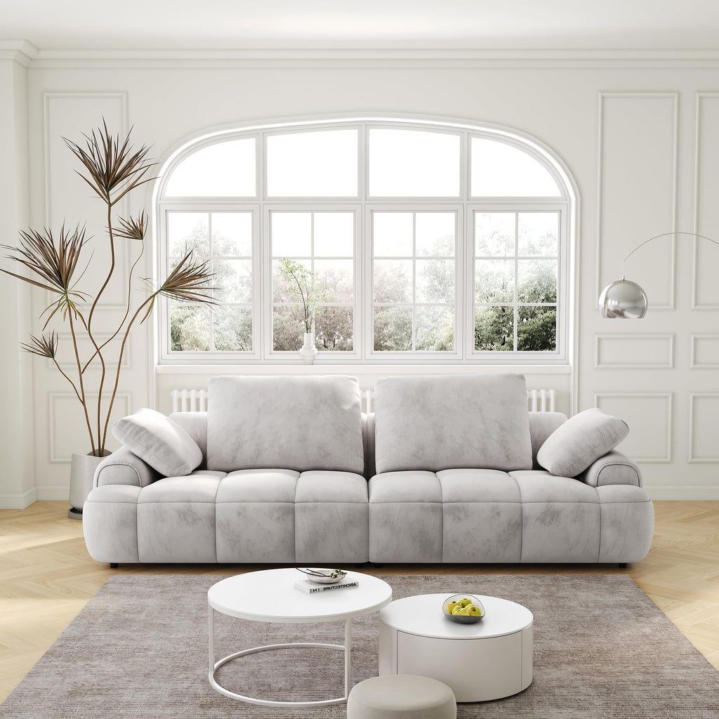 Light Gray Velvet Upholstered Sofa Bed V52122