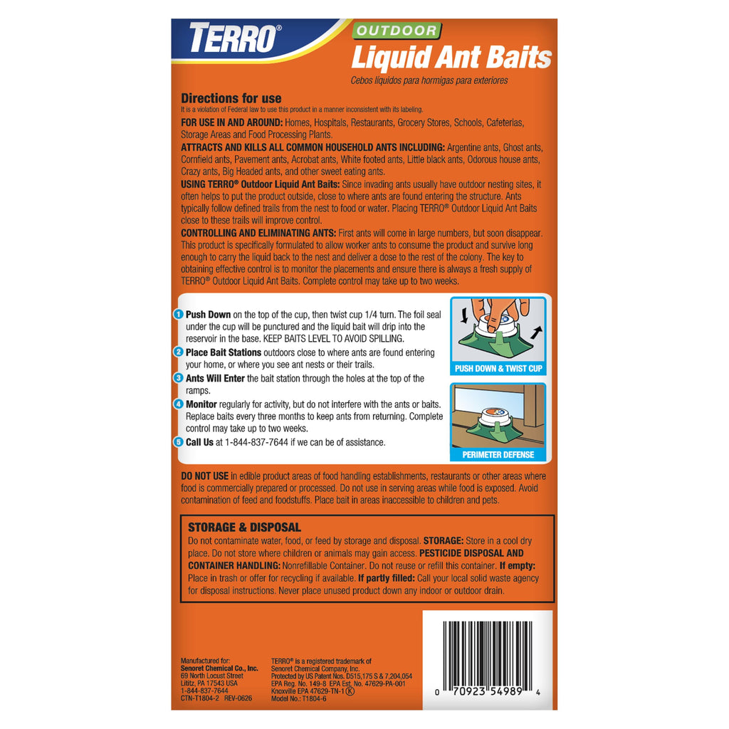 Outdoor Liquid Ant Bait Killer and Trap 8 Bait Stations W261090