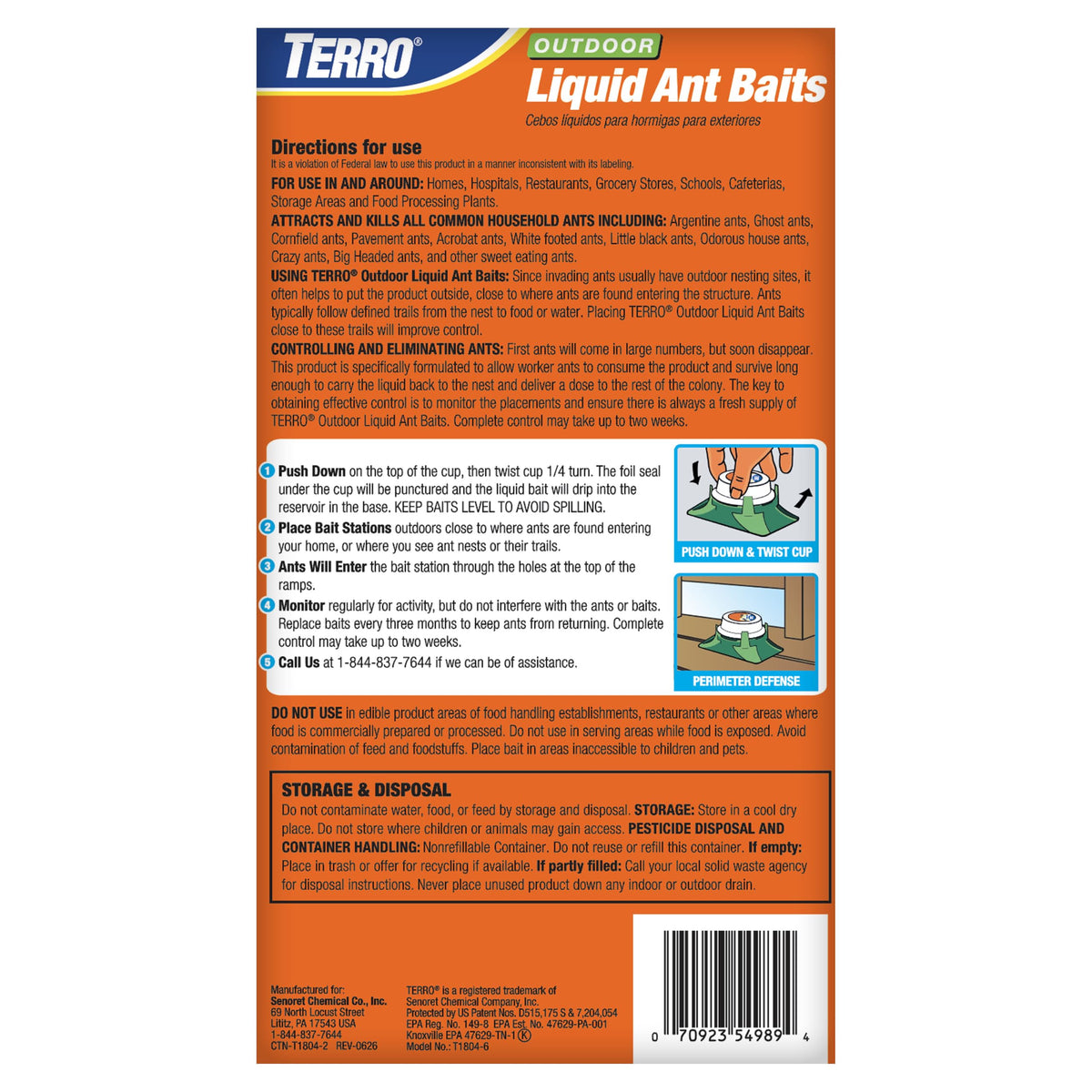 Outdoor Liquid Ant Bait Killer and Trap 8 Bait Stations W261090
