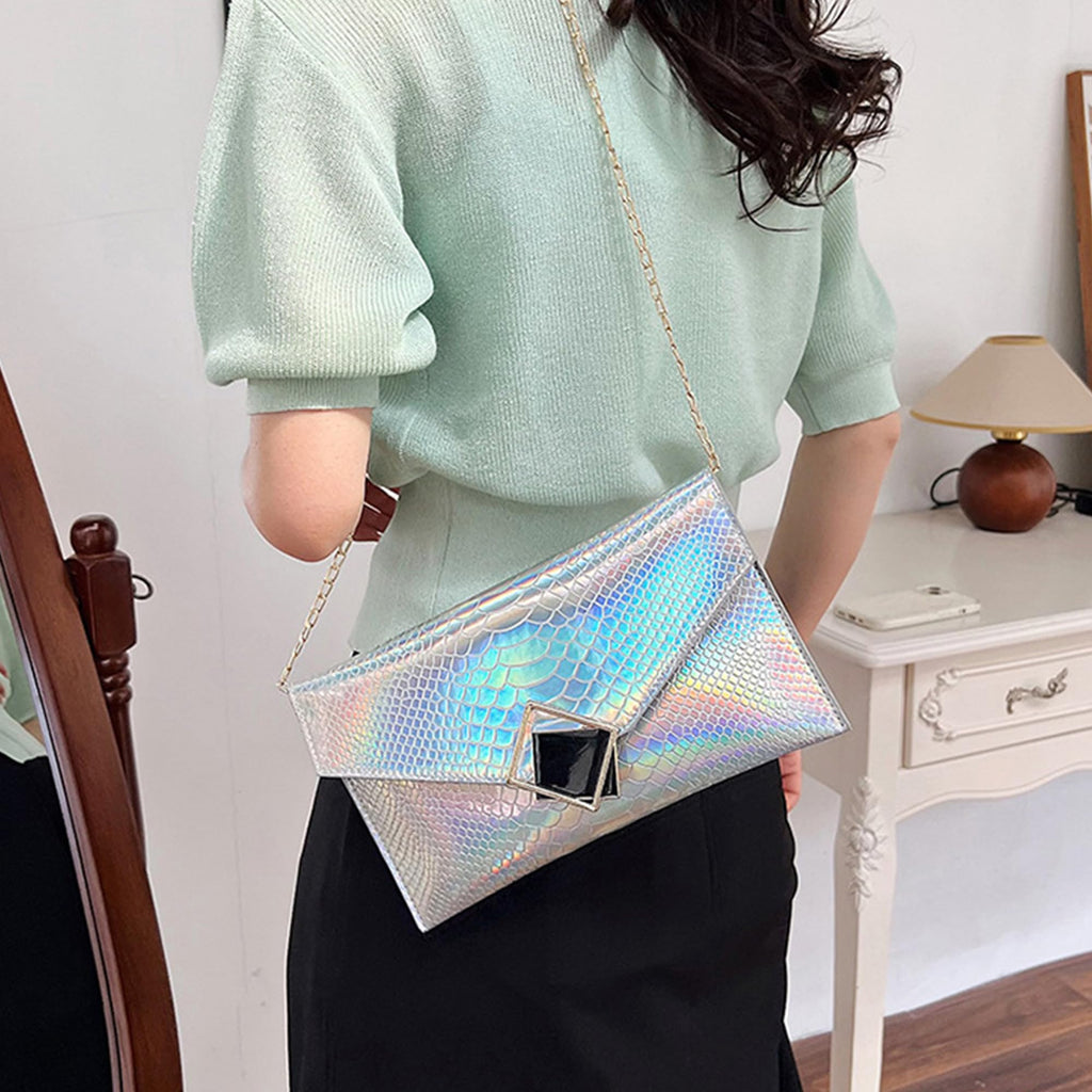 Genuine Leather Envelope Clutch D6434