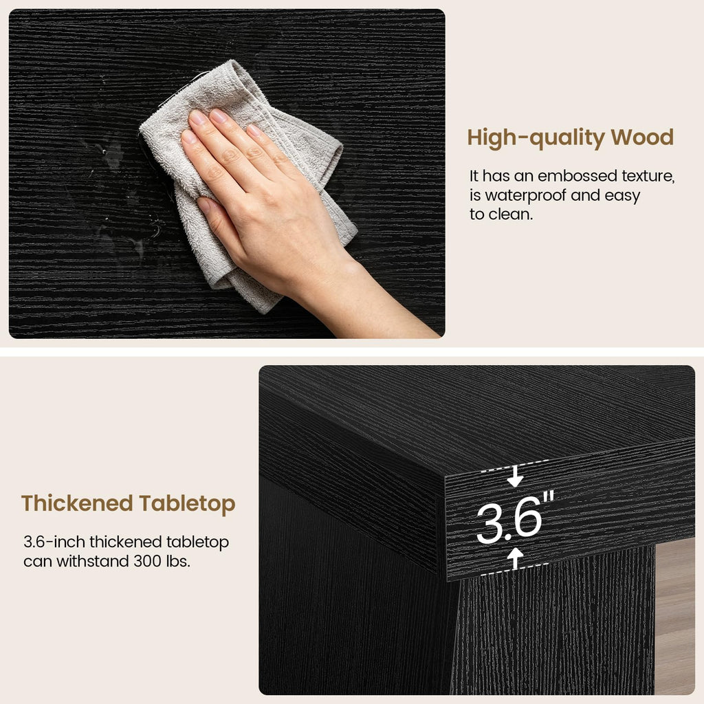 55.9" Black Wood Executive Desk with Storage N667312