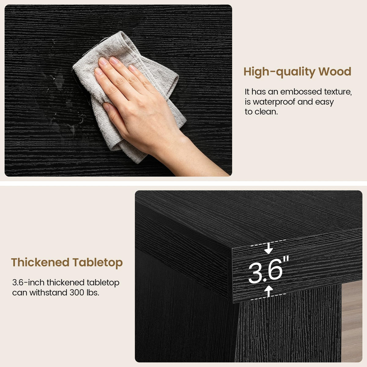 55.9" Black Wood Executive Desk with Storage N667312