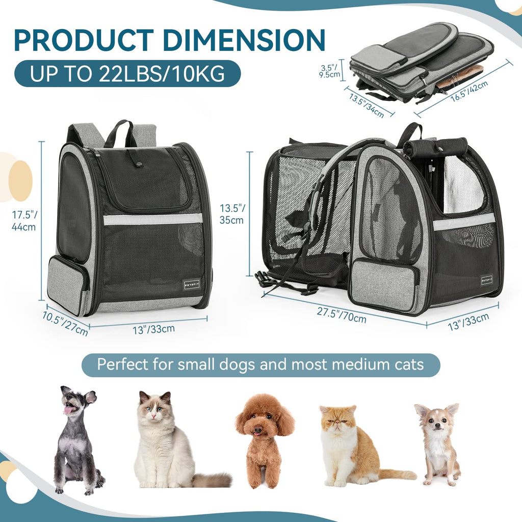Dog Backpack Carrier with Fleece Mat W4429