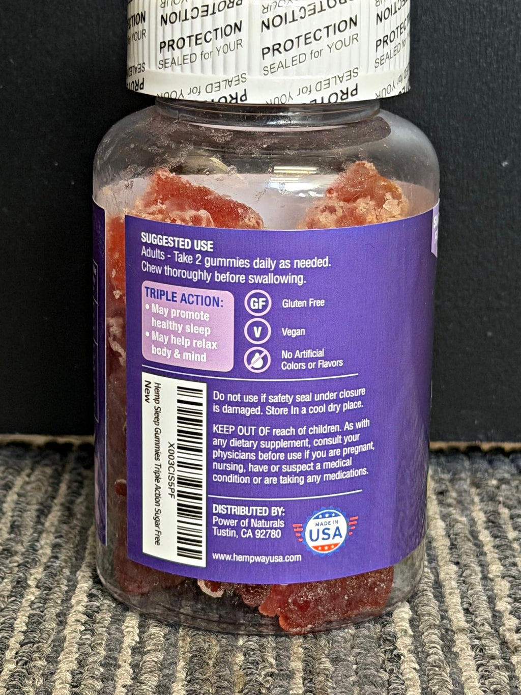 Sugar Free Strawberry Vegan 60 ct Gummies U66159