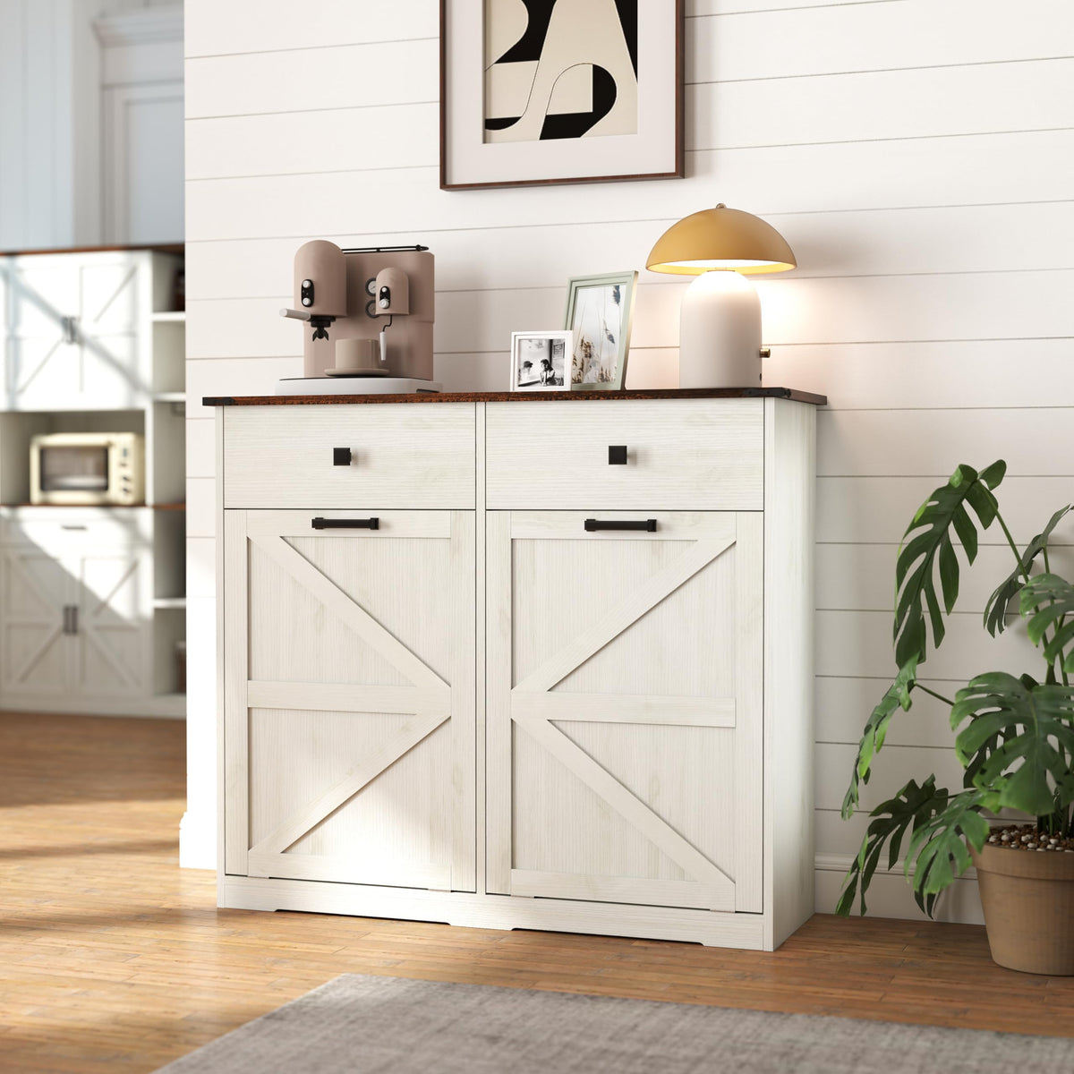 Double Tilt Out Trash Cabinet with Hideaway Drawer C305092
