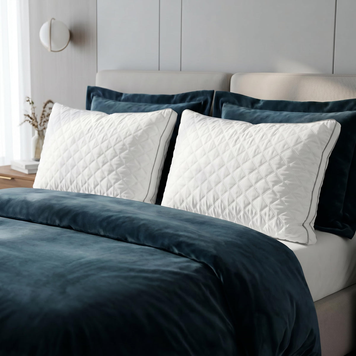 Set of 2 Quilted Down Alternative Bed Pillows King V345