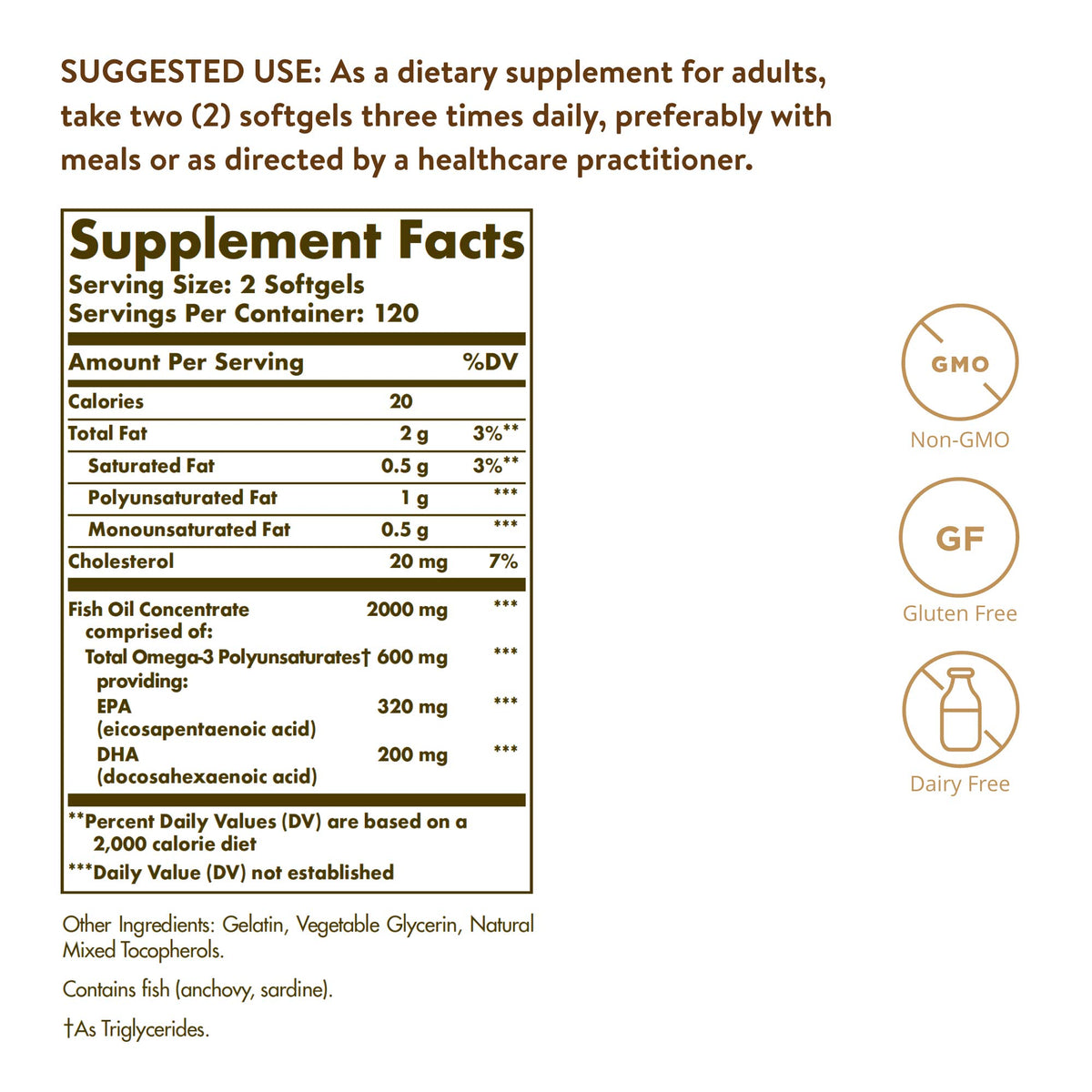 Omega-3 Fish Oil Concentrate 240 Softgels K32714