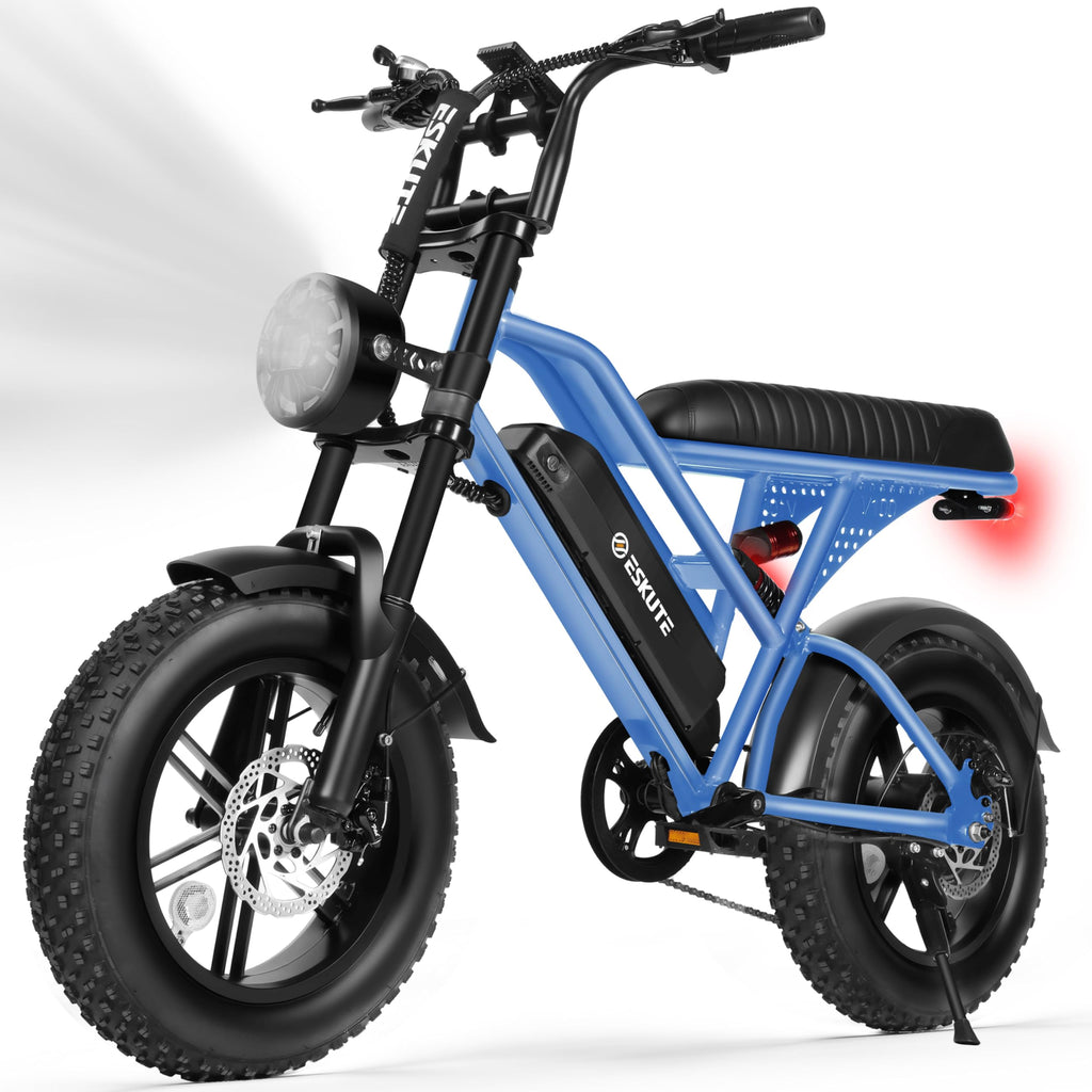Electric Bike 1500W Peak Motor 48V 13Ah Battery 16"x4.0" Fat Tire Blue T337