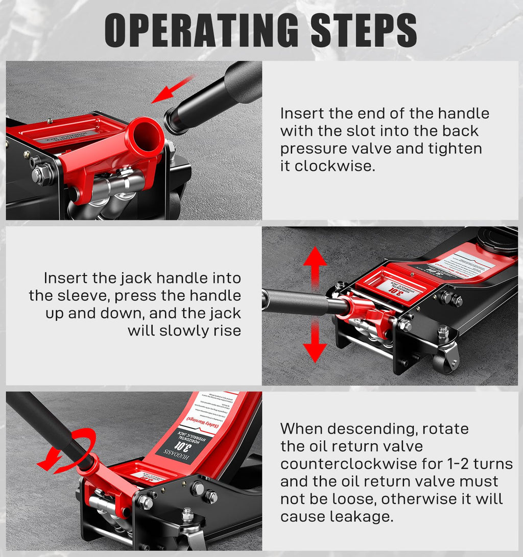 Low Profile Hydraulic Floor Jack 6600lbs Dual Piston S472